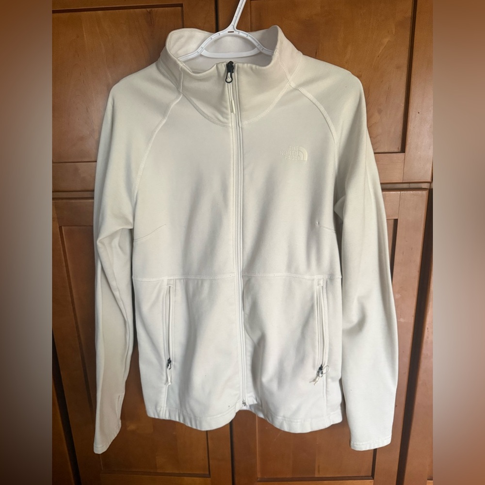 The North Face Womens White Fleece Full Zip Jacket Size Large